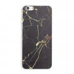 Wholesale iPhone 7 Marble Design Case (Black Gold)